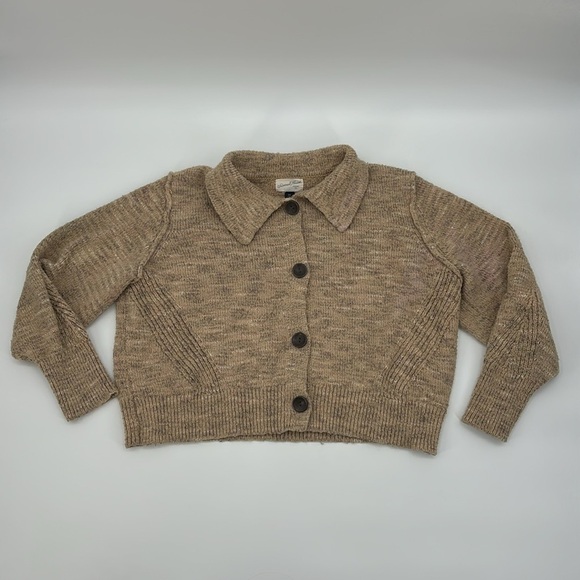 Universal Thread Collared Knit Cardigan Sweater Neutral Button Down Cropped XXL - Picture 2 of 7